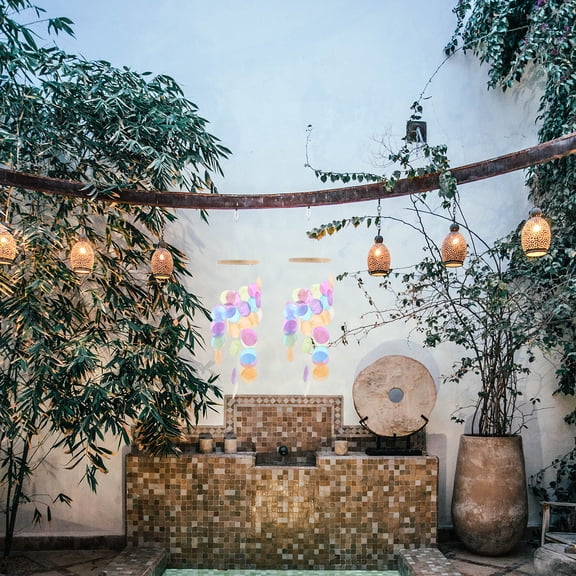 STRANDCHIC 1Pc Seashell Wind Chime Outdoor Hanging Decor with Natural Materials