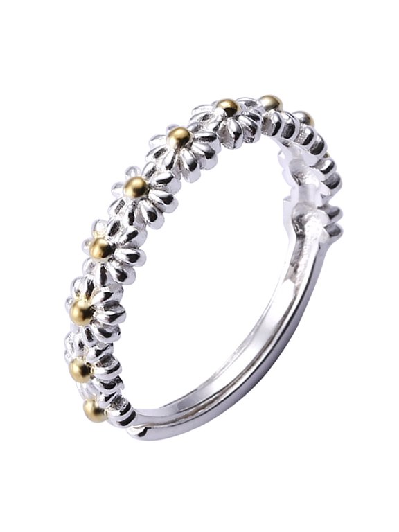 1Pc Fashionable Daisy Design Ring Women Adjustable Stylish Daisy Ring
