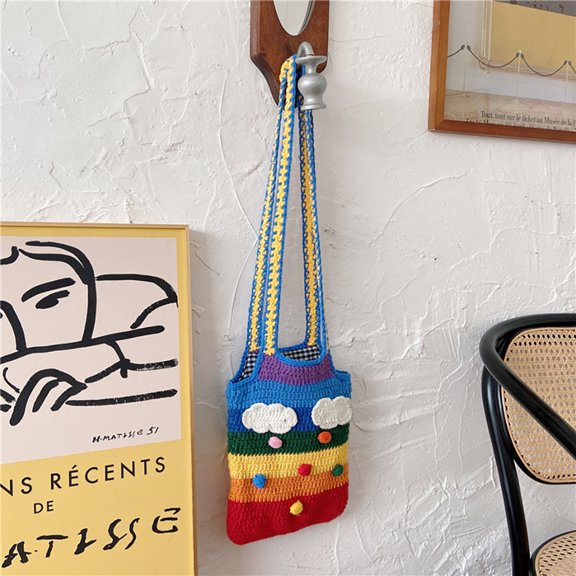 STRANDCHIC Lightweight Wool Knitted Shoulder Bag Casual Crossbody Purse with Elegant Design for Daily Use and Travel
