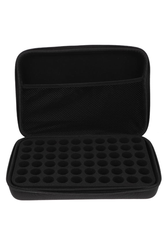 1Pc Essential Oil Storage Case Black Nylon Travel Pouch with Zipper for 60 Bottles
