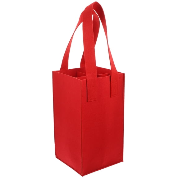 STRANDCHIC 1Pc Red Felt Wine Pouch with Removable Inner Section Large Space for Bottles