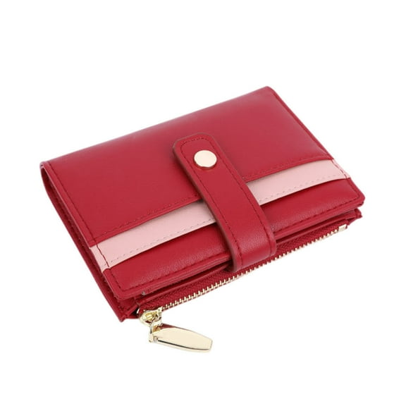 STRANDCHIC 1Pc Practical Red Woman Wallet PU Material with Smooth Surface for Coins Bills and Receipts