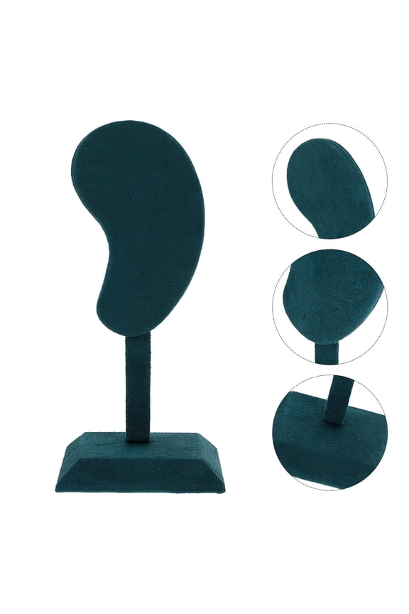 1Pc Green Earring Display Stand Unique Ear Shape Organizer for Home and Jewelry Store