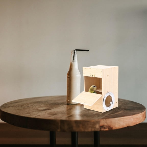 STRANDCHIC Khaki Wooden Parrot Breeding Box for Birds Nesting and Resting