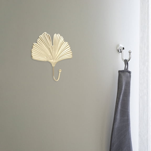 STRANDCHIC 1Pc Leaf Shaped Iron Hook Simple Home Wall Hanger