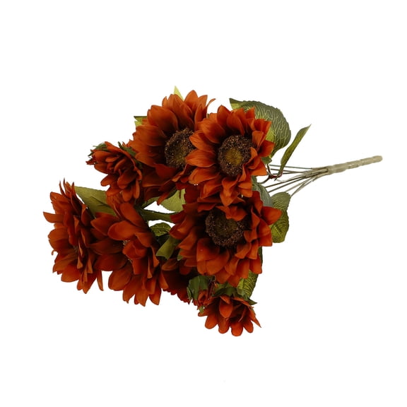 STRANDCHIC 1Pack Home Decoration Realistic Design Sunflower Bouquet Plastic Orange Living Room Decor