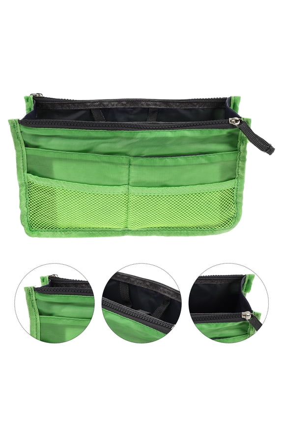 Lightweight Green Nylon Bag Liner, Breathable Multipurpose Travel Storage Organizer, and Compact