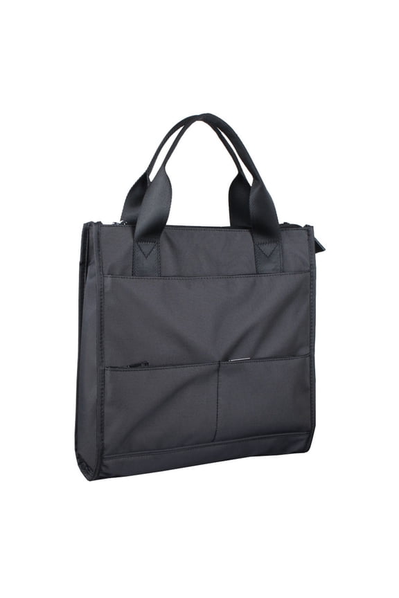 Large Capacity Black Business Bag for Men with Comfortable Double Handles, Storage Briefcase for Work