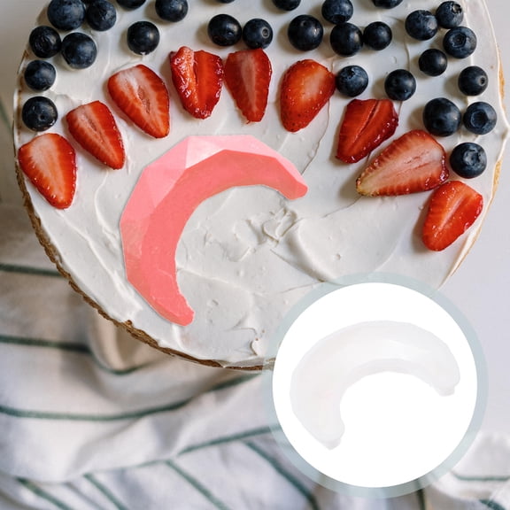 STRANDCHIC White Moon Shape Cake Mold, Non-Stick Silicone, Ideal for DIY Cakes