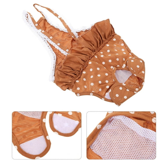 STRANDCHIC Brown Cotton Pet Physiological Pants for Female Dogs, Heat Period and Prevention, Comfortable Fit