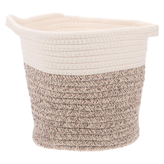 STRANDCHIC Brown Multipurpose Storage Basket, Handwoven Cotton Rope Organizer for Home, Practical Decorative Container
