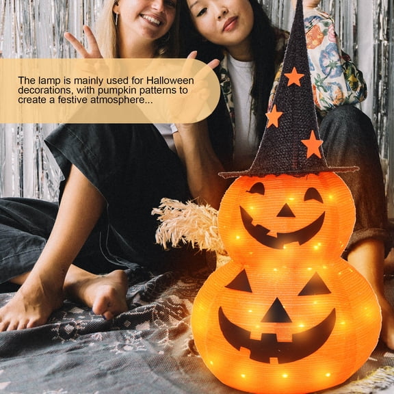 STRANDCHIC 1Pc Premium Cloth Pumpkin Lantern Party Decorative Lantern with Iron Frame