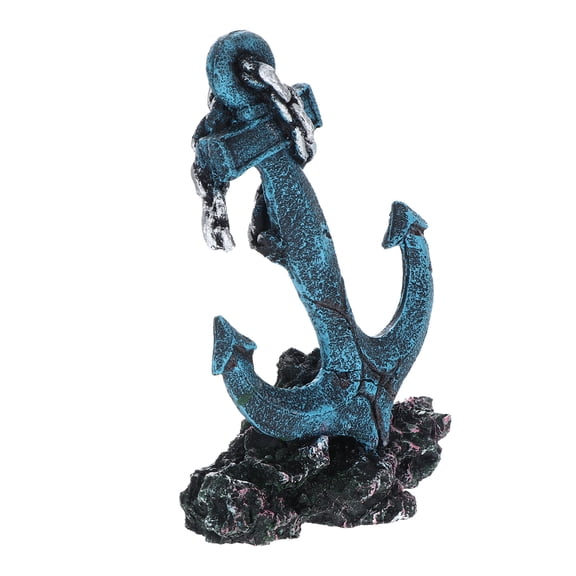 STRANDCHIC Premium Resin Boat Anchor Aquarium Ornament for Decorative Fish Tank Landscape 1Pc