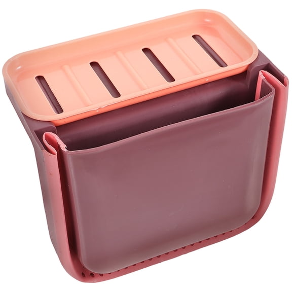 STRANDCHIC Red Multi-Functional Kitchen Storage Basket with Cup for Sink Draining and Organizing
