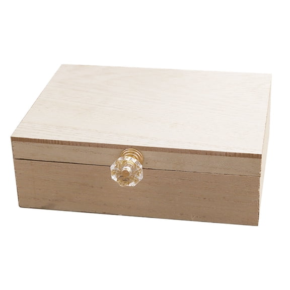 STRANDCHIC 1Pc Wedding Ring Holder Beige Wooden Box with Scratch Protection Design