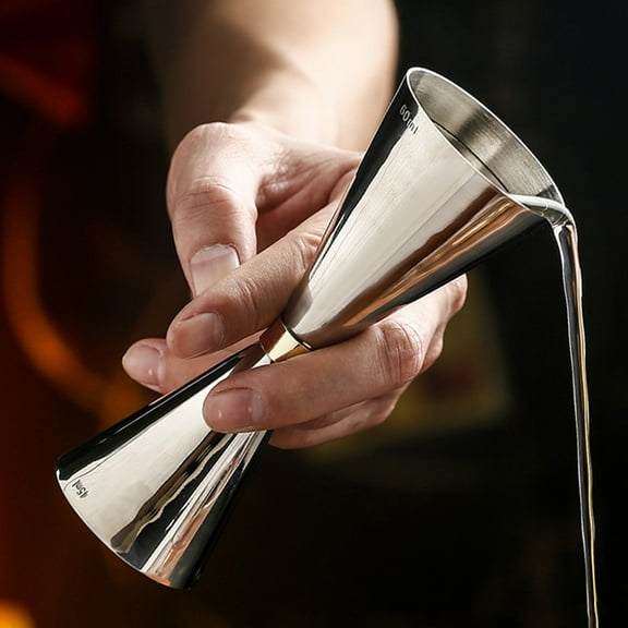 STRANDCHIC Stainless Steel Cocktail Jigger Bar Tool with Clear Measurement Scale for Accurate Drink Mixing