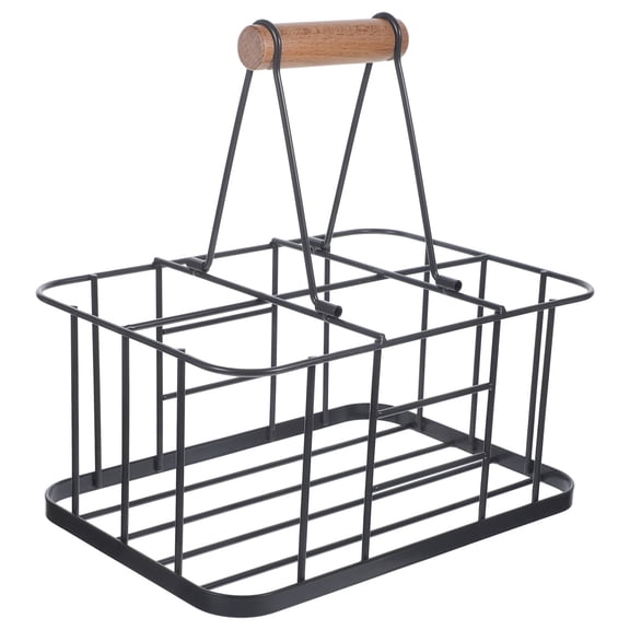 STRANDCHIC 1Pc Sturdy Grey Iron Beer Rack for Organizing Wine Bottles with Comfortable Hand Grip