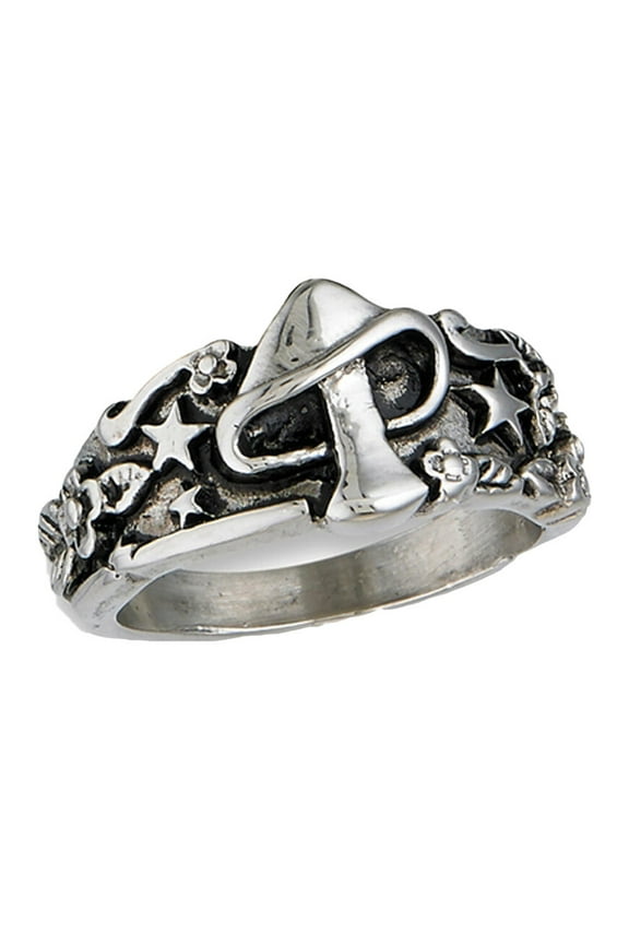 Stylish Retro Finger Ring for Men Alloy with Mushroom Leaf Star 1Pc