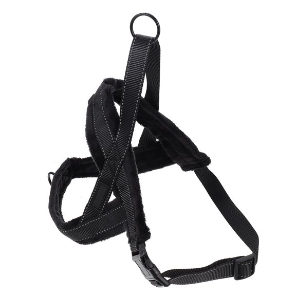 STRANDCHIC Dog Chest Strap Vest Black Nylon Comfortable and Stylish for Pets 1Pc