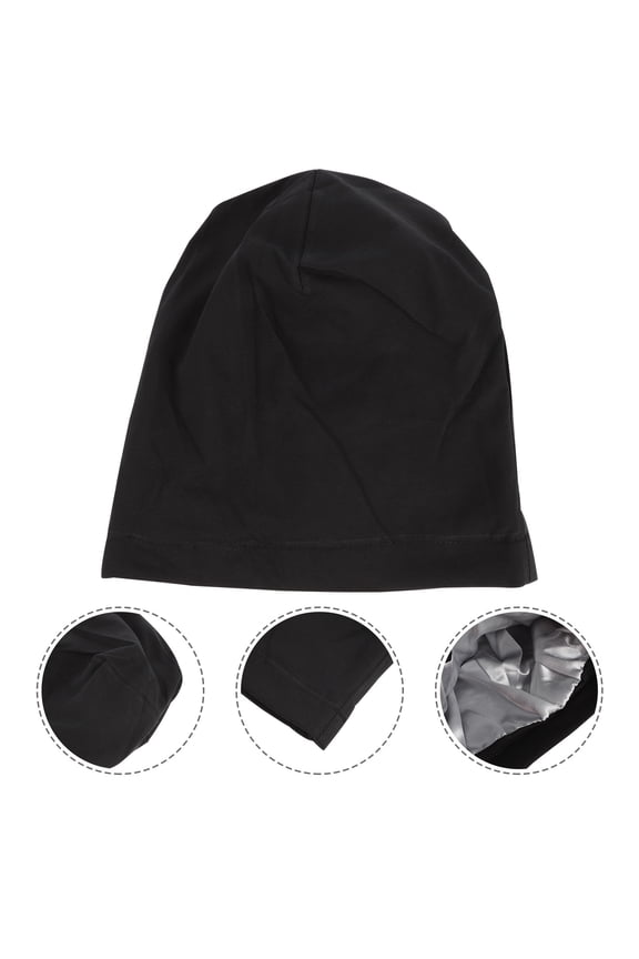 1Pc Unisex Night Sleep Cap Wide Brim Cotton Bonnet Breathable Comfortable Elastic