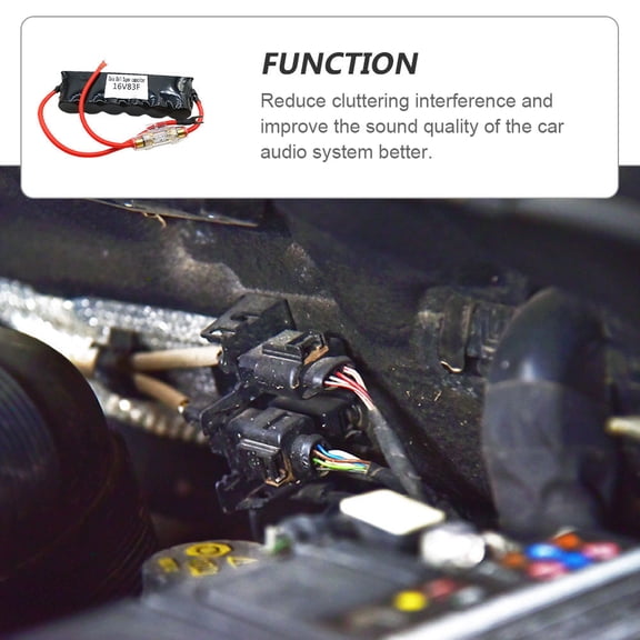 STRANDCHIC 1Pc Auto Rectifier Power Relay Capacitor Car Filter Connector Black