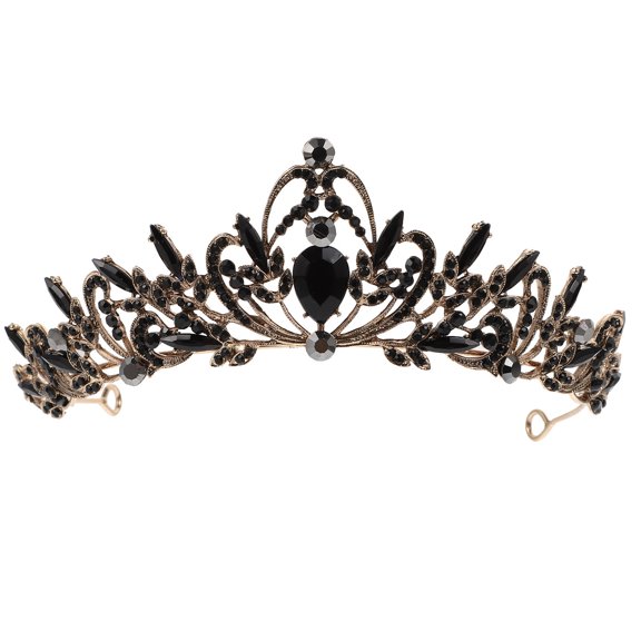 STRANDCHIC 1Pc Black Alloy Wedding Bride Hair Hoop Decorative Headpiece for Party and Special Occasions