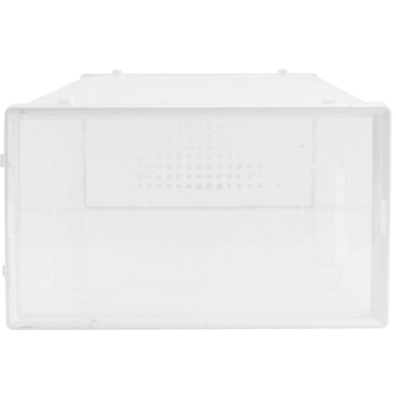 STRANDCHIC Clamshell Shoe Storage Box, White, Thickened Plastic, Transparent, Stackable for Storage, 1Pc