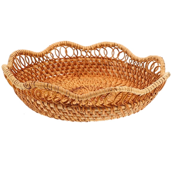 STRANDCHIC Hanging Fruit Baskets for Kitchens Wood 1Pack Orange