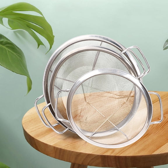 STRANDCHIC 1Pc Practical Stainless Steel Kitchen Food Drain Container with Dual Handle