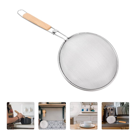 STRANDCHIC Hand Held Strainer with Handle Kitchen Utensil Stainless Steel 1Pack