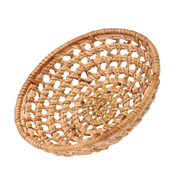 STRANDCHIC 1Pcs Shelf Basket Woven Rattan Storage for Friends Living Room Natural Style