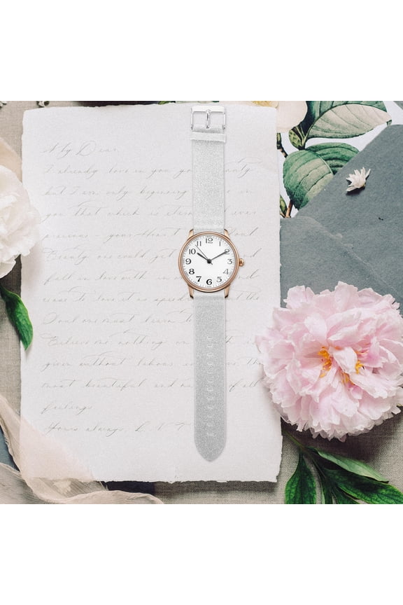 1Pcs Watch Straps Band Cowhide Silver Smooth Line for Banquet 4 5