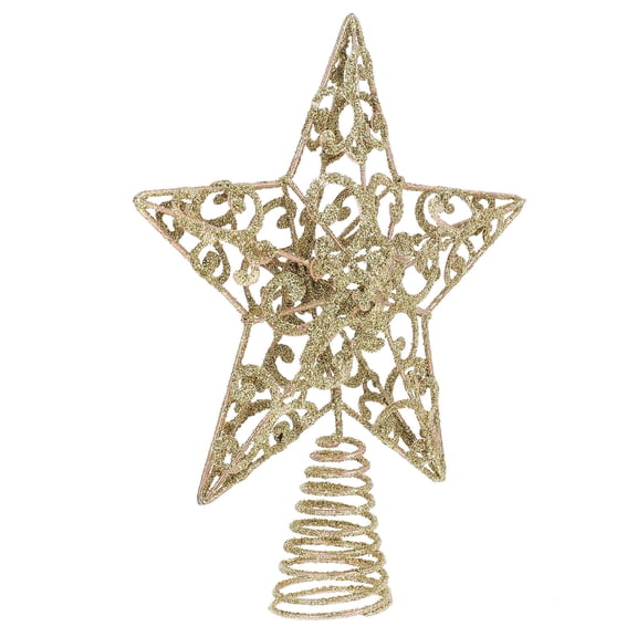 STRANDCHIC Chic Golden Iron Five-Pointed Star Xmas Tree Topper for Festive Decor