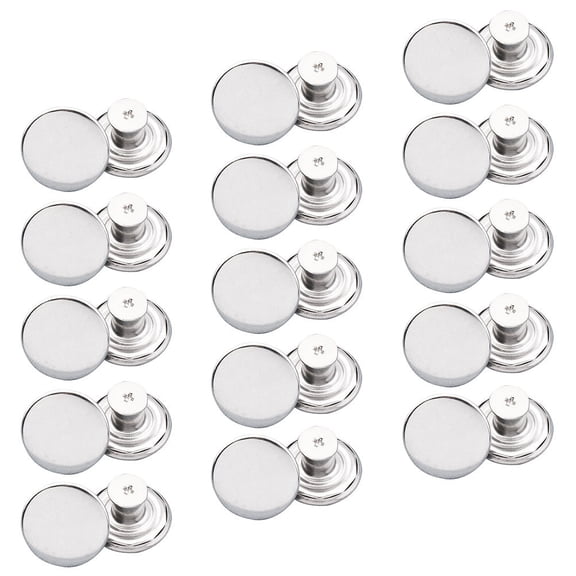 STRANDCHIC 1Set Adjustable Metal Buckles Silver Instant Button Jeans Button for Coat Decoration