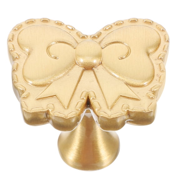 STRANDCHIC Bow Shaped Furniture Knobs 1 Piece Elegant Golden for Wardrobe and Cabinet Design