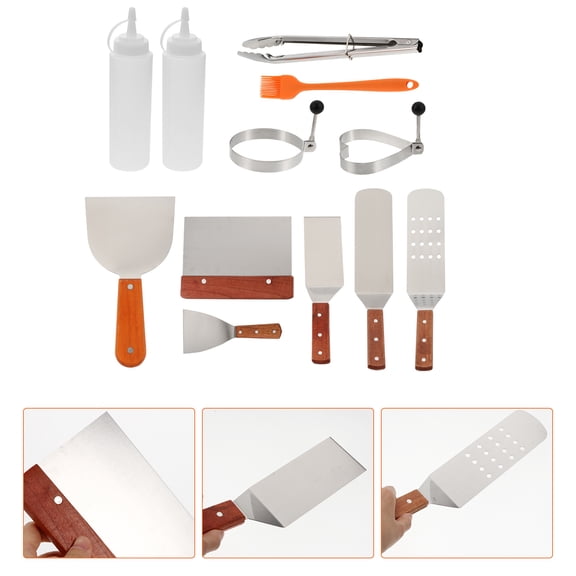 STRANDCHIC 1Set Complete Bbq Cooking Set Stainless Steel Barbecue Utensils Kit for Outdoor Use