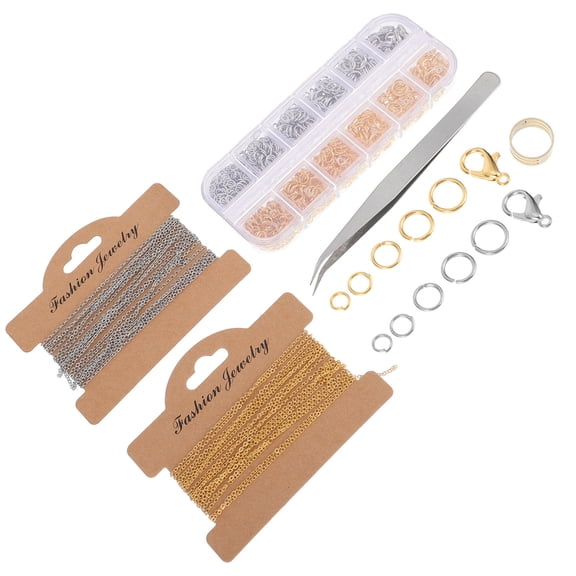 STRANDCHIC Jewelry Craft Kit with Metal Lobster Clasps, Tweezers, and Open Jump for Chains & Accessories