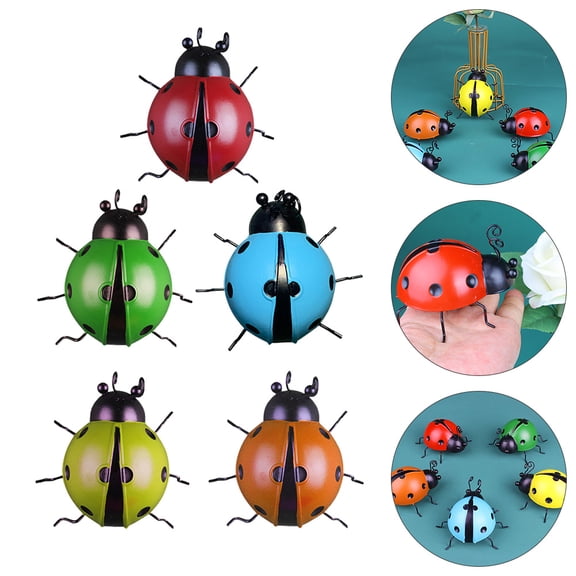 STRANDCHIC Ladybug Iron Art Wall Hanging Decor Set for Garden, Lawn, Patio and Indoor Wall Decoration