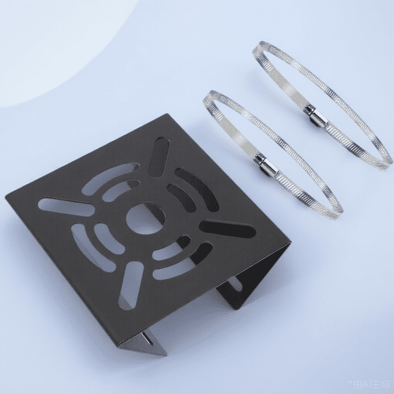 STRANDCHIC Bracket for Security Camera Hose Clamp Lock Design Black Stainless Steel 1 Set