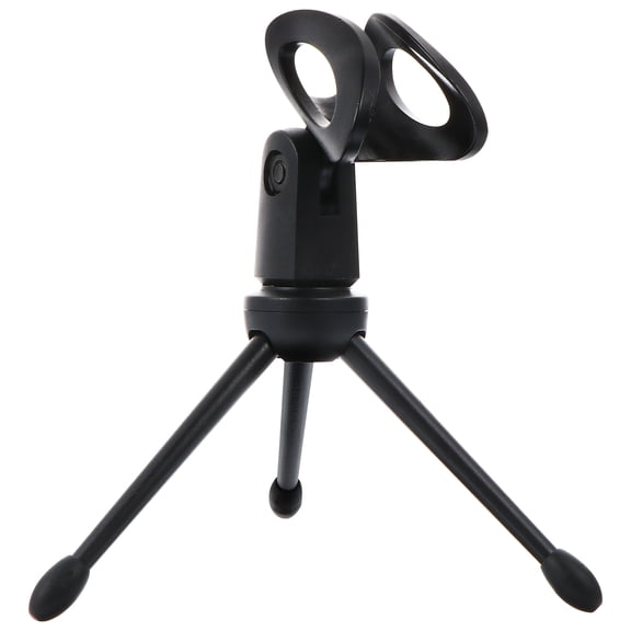 STRANDCHIC 1Set Black Desktop Microphone Stand with Durable Plastic Build and Stable Tripod Base for Precise Balance