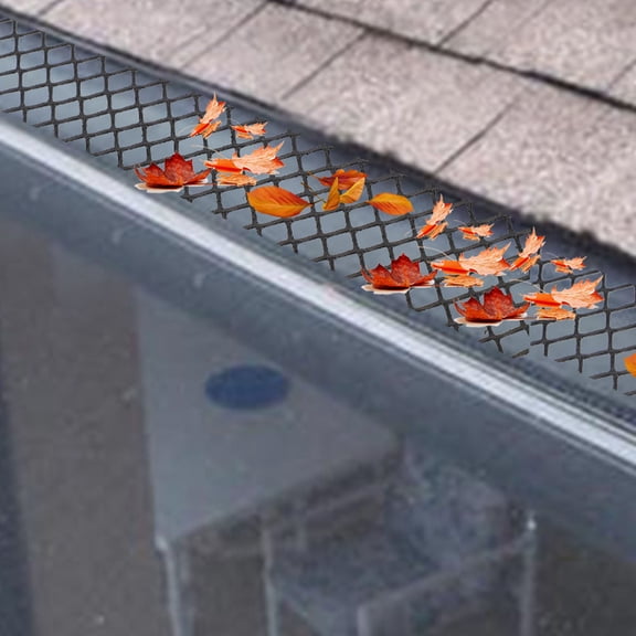 STRANDCHIC 1Set Home Use Plastic Gutter Guard Protective Net Black for Leaf Control