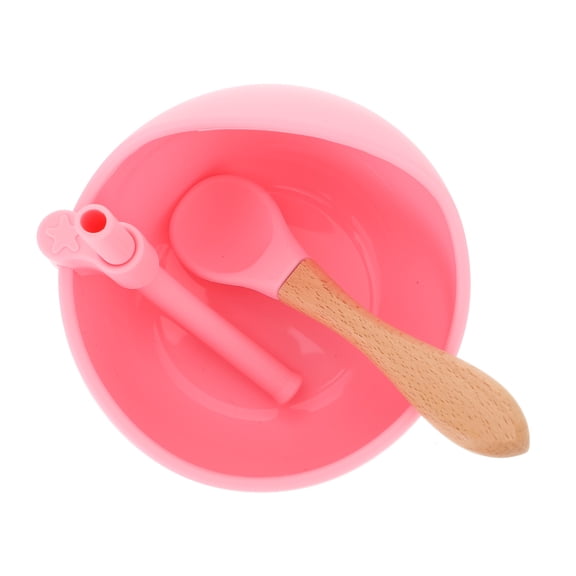 STRANDCHIC Pink Silicone Infant Feeding Bowl with Strong Suction for Kids  First Stage Training Plate 1 Set