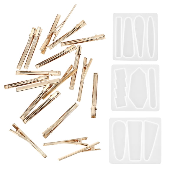 STRANDCHIC Silicone Hair Clip Mold Set for Epoxy Resin Crafting, Reusable Hairpin Making Tool for Crystal Accessories