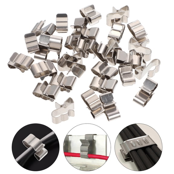 STRANDCHIC 1Set Stainless Steel Trailer Frame Wire Clips with Barbs for Secure Cable Installation