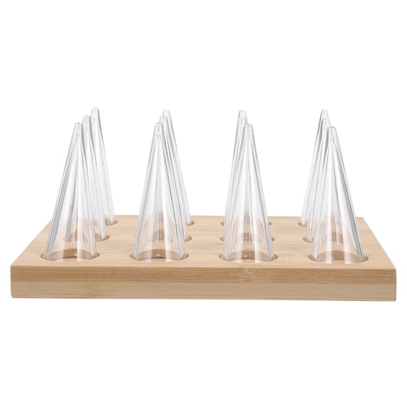STRANDCHIC 1Set Transparent Ring Show Stand with Modern 12-Cones Design for Stylish Ring Presentation