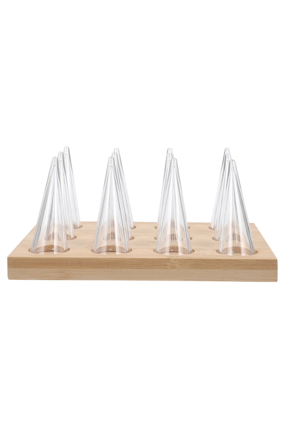1Set Transparent Ring Show Stand with Modern 12-Cones Design for Stylish Ring Presentation
