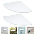 thumbnail image 1 of STRANDCHIC 1Set White PVC Corner Mounting Shelf Wall Shelf Rack for Bathroom Kitchen Use, 1 of 8