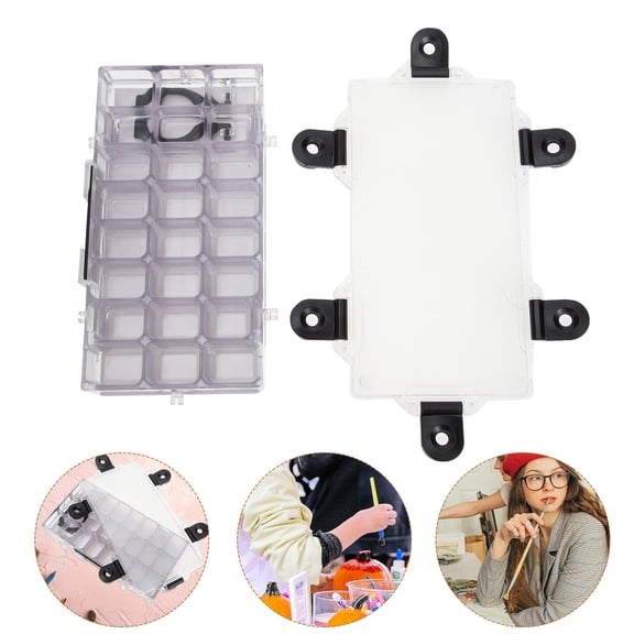 STRANDCHIC 1Set Watercolor Pigment Container in White with Large Capacity and Secure Rubber Pads