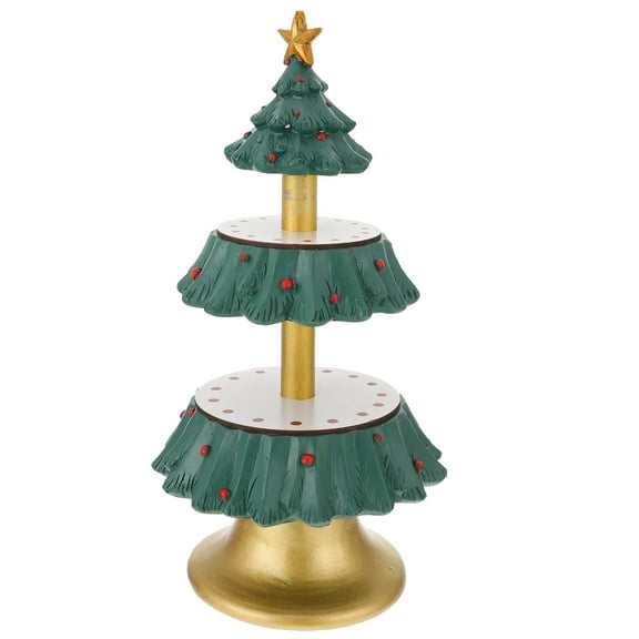 STRANDCHIC 1Set Xmas Cupcake Stand Two Layer Tree Shaped Dessert Display Tower in Assorted Colors