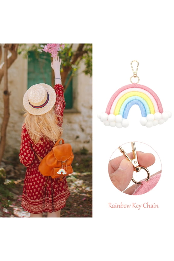 Woven Rope Keychain Multi-Colored Cotton Rope 1pc